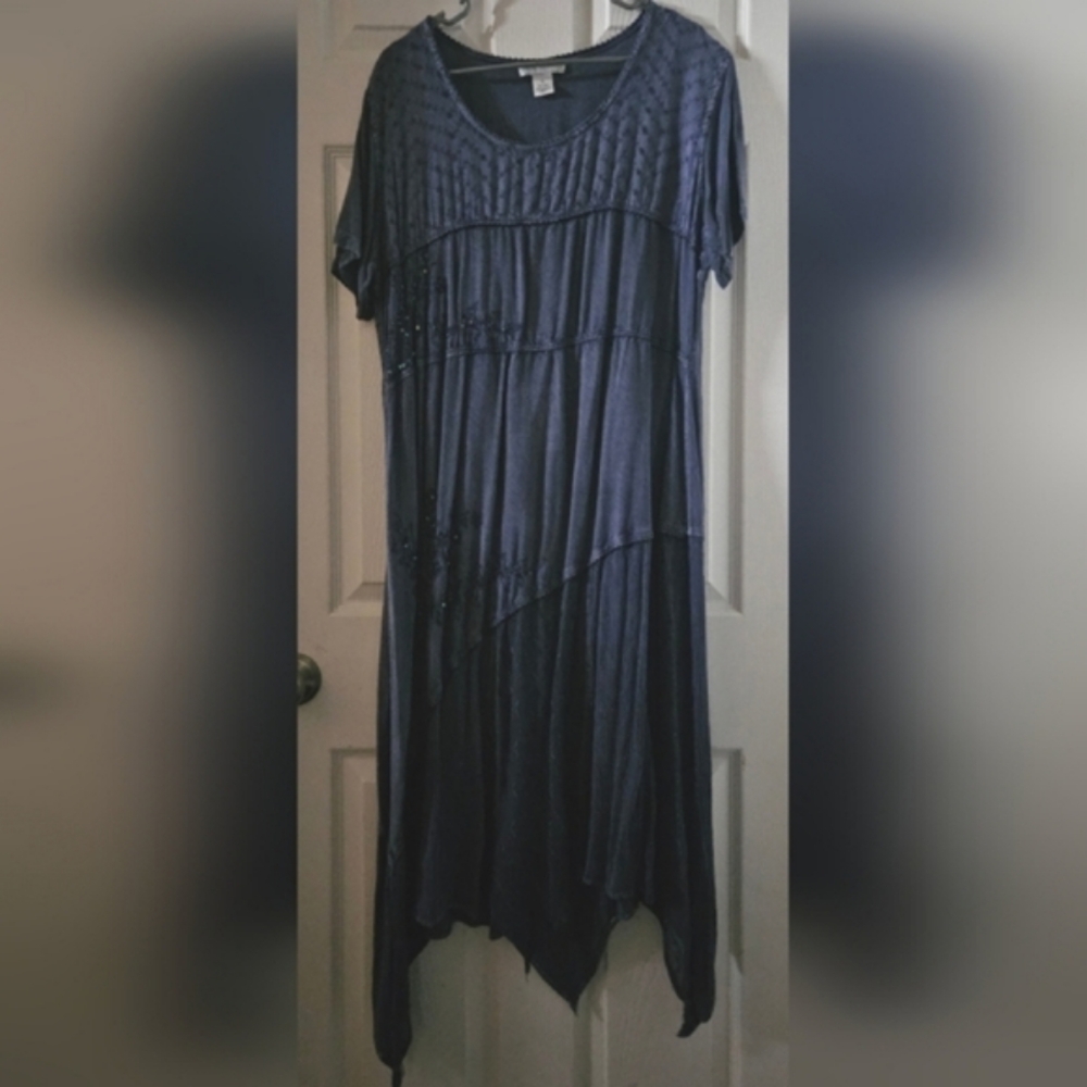 Anna Maxwell Asymmetrical Handkerchief Midi Dress